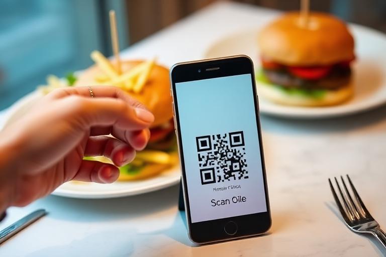 QR code used on tables and counters